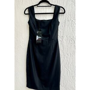 Escada Dress Black Stretch Sheath Nwt Size 16 Retails $650
